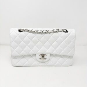 Chanel Medium Caviar Double Flap Bag White